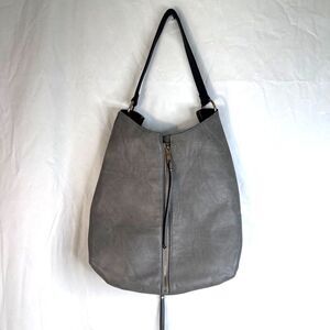 Hobo‎ Shoulder Bag Cosmetic Zipper Split Front Slouchy Extra Accent Straps Gray